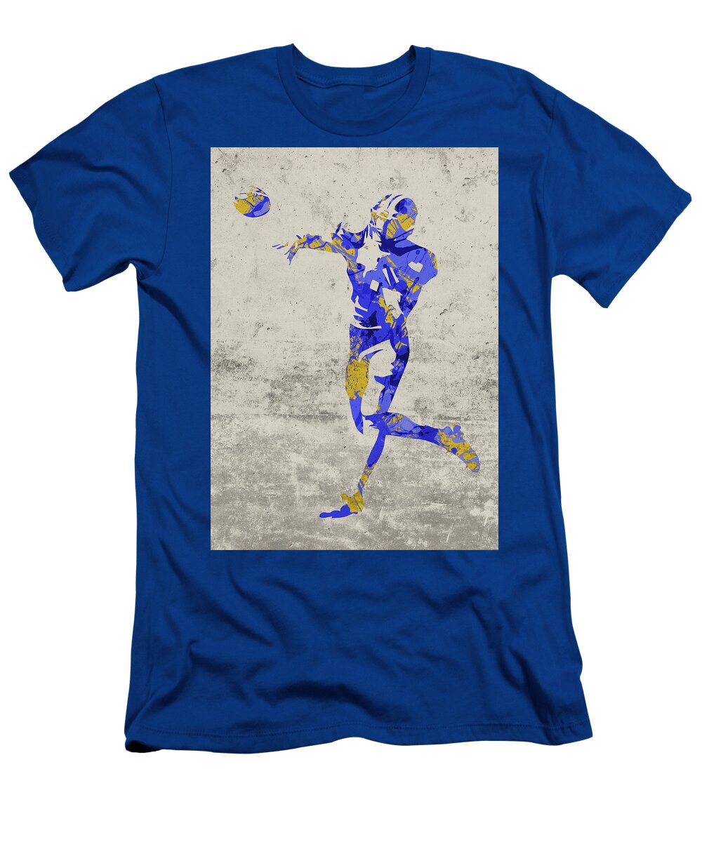Los Angeles Rams Quarterback Football Player Paint Splatters Abstract Portrait Design Turnpike T-Shirt