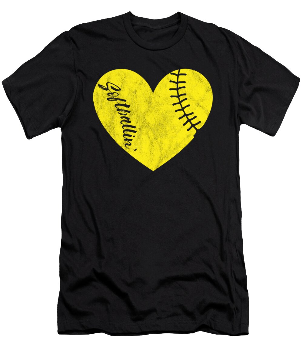 Love Game Player Ball Softball Baseball Heart Coach Thomas Larch T-Shirt