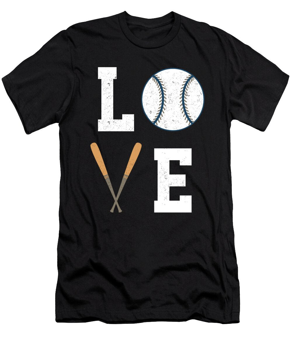Love Softball Ball Bat Baseball Pitcher Catcher Gift Thomas Larch T-Shirt