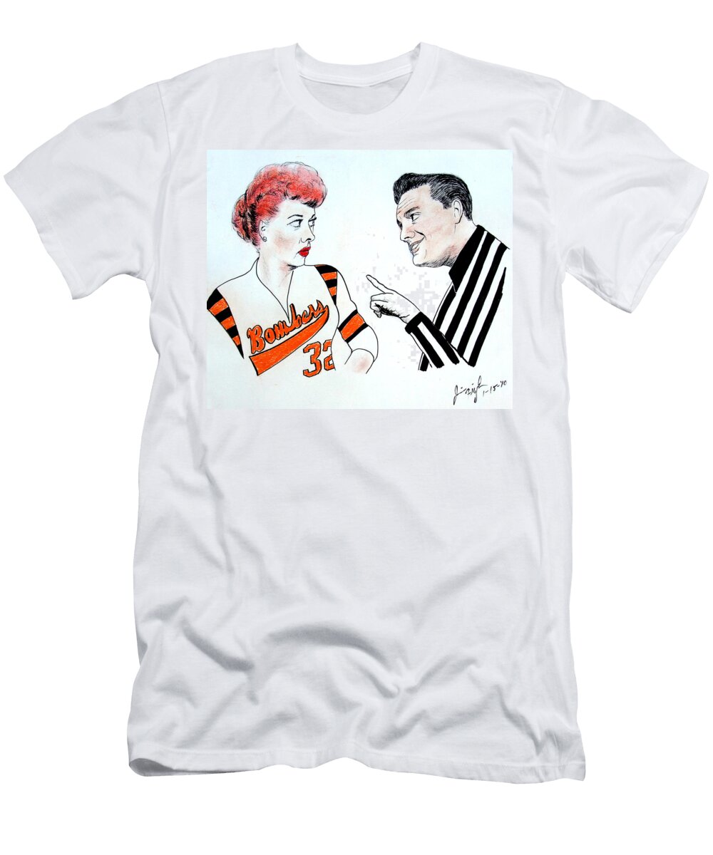 Lucy and Ricky At the Roller Derby Jim Fitzpatrick T-Shirt