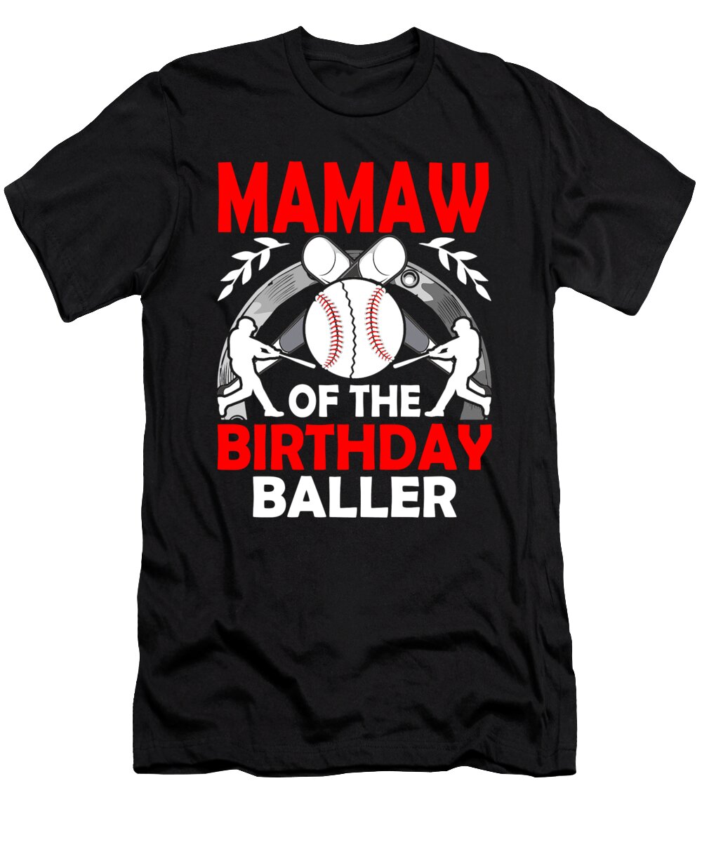 Mamaw of the Birthday Baller Baseball Dhbubble T-Shirt