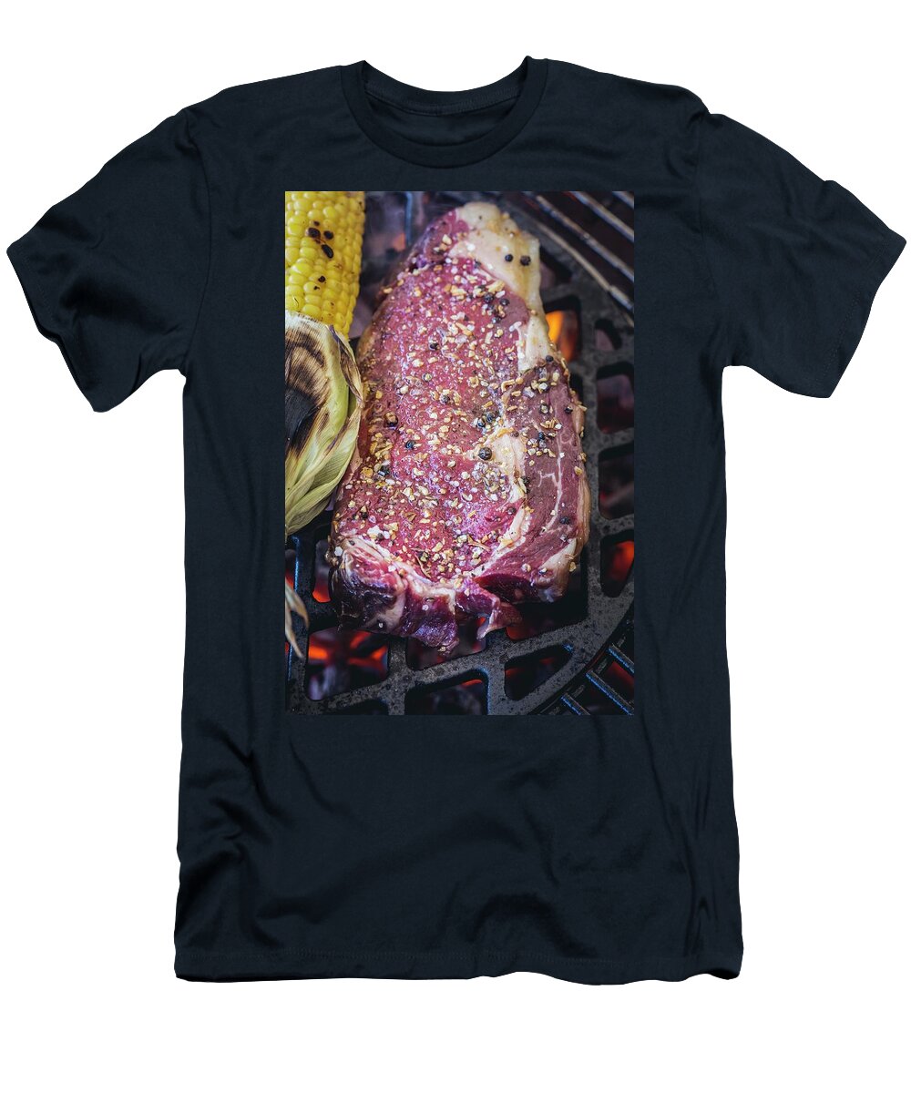 Marinated Rib Eye Steak on the Barbecue Eising Studio T-Shirt