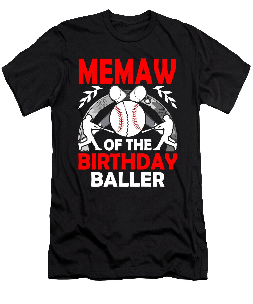 Memaw of the Birthday Baller Baseball Dhbubble T-Shirt