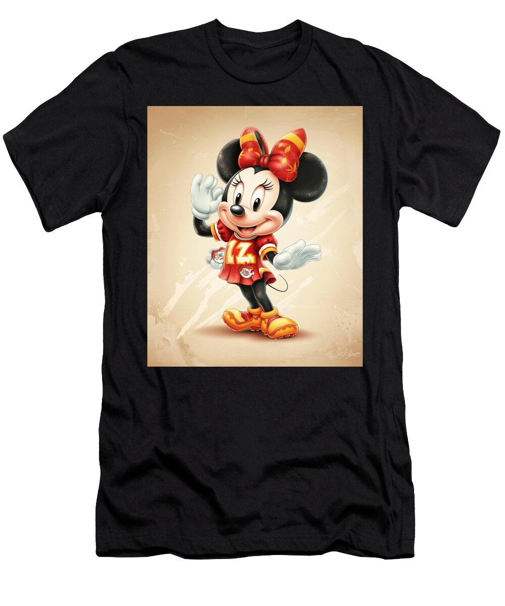 Mickey Mouse and Chiefs a LA Cartoon Mizorey T-Shirt