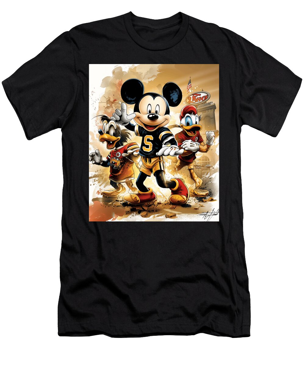 Mickey Mouse and Chiefs Amusing Appetite Antics Mizorey T-Shirt