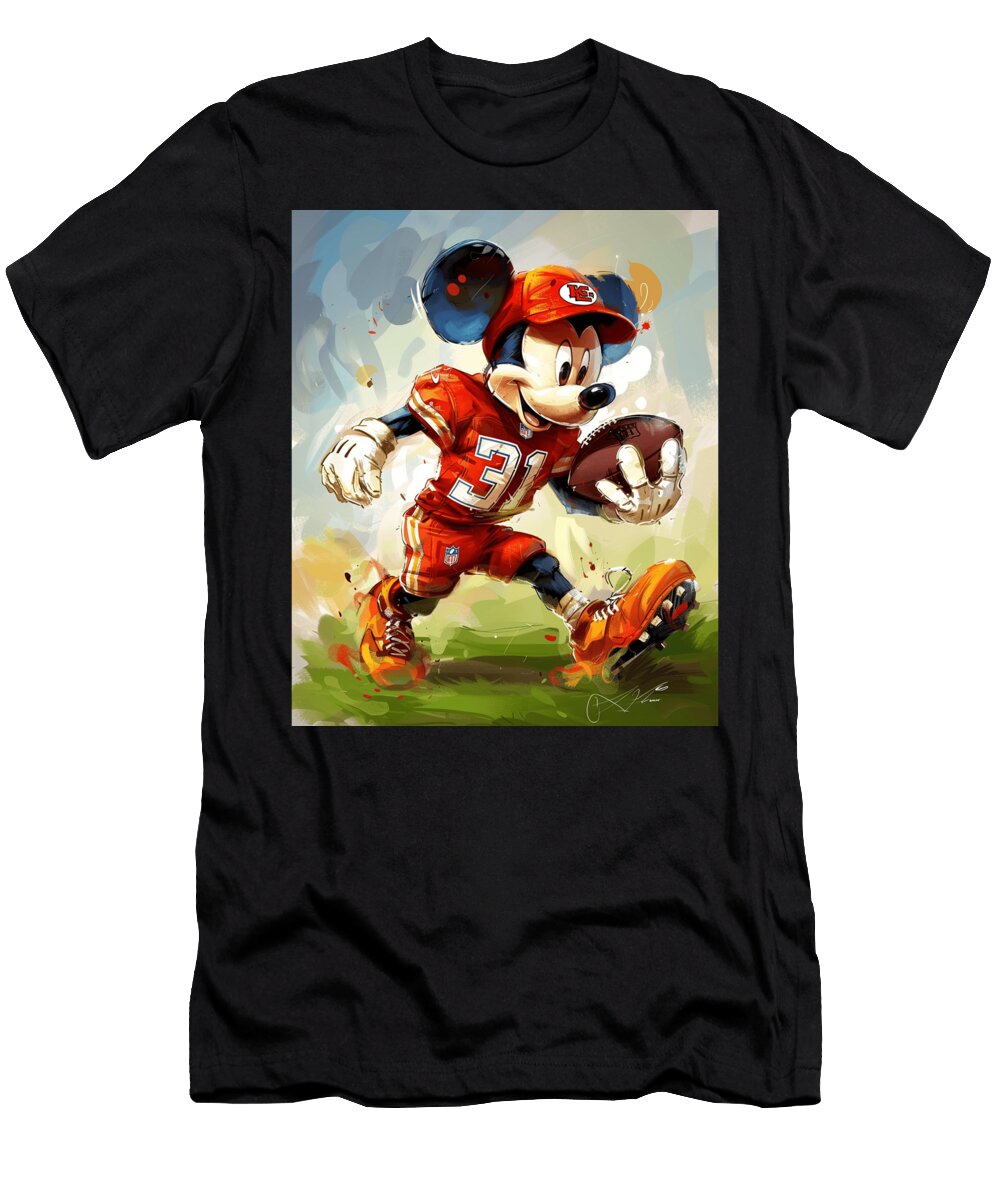 Mickey Mouse and Chiefs Animated Appetite Awaken Mizorey T-Shirt