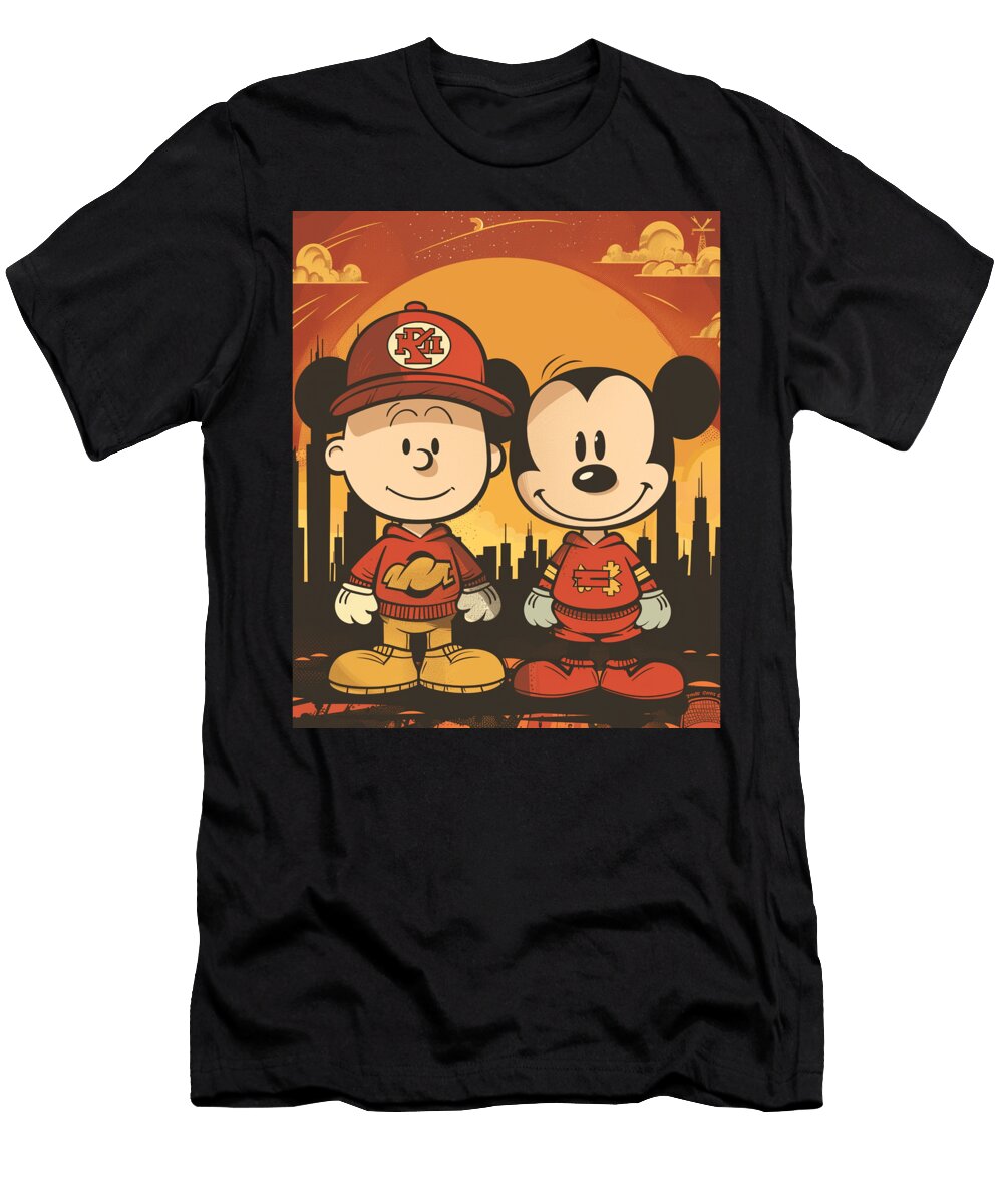 Mickey Mouse and Chiefs Animated Gastronomy Mizorey T-Shirt