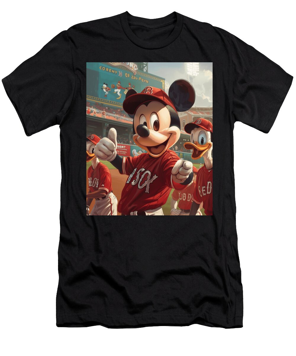 Mickey Mouse and Chiefs Animated Teamwork Mizorey T-Shirt