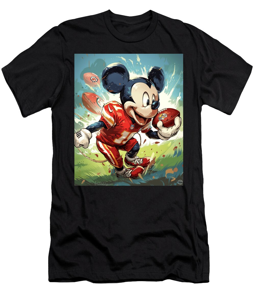 Mickey Mouse and Chiefs Cartoon Confection Chronicles Mizorey T-Shirt