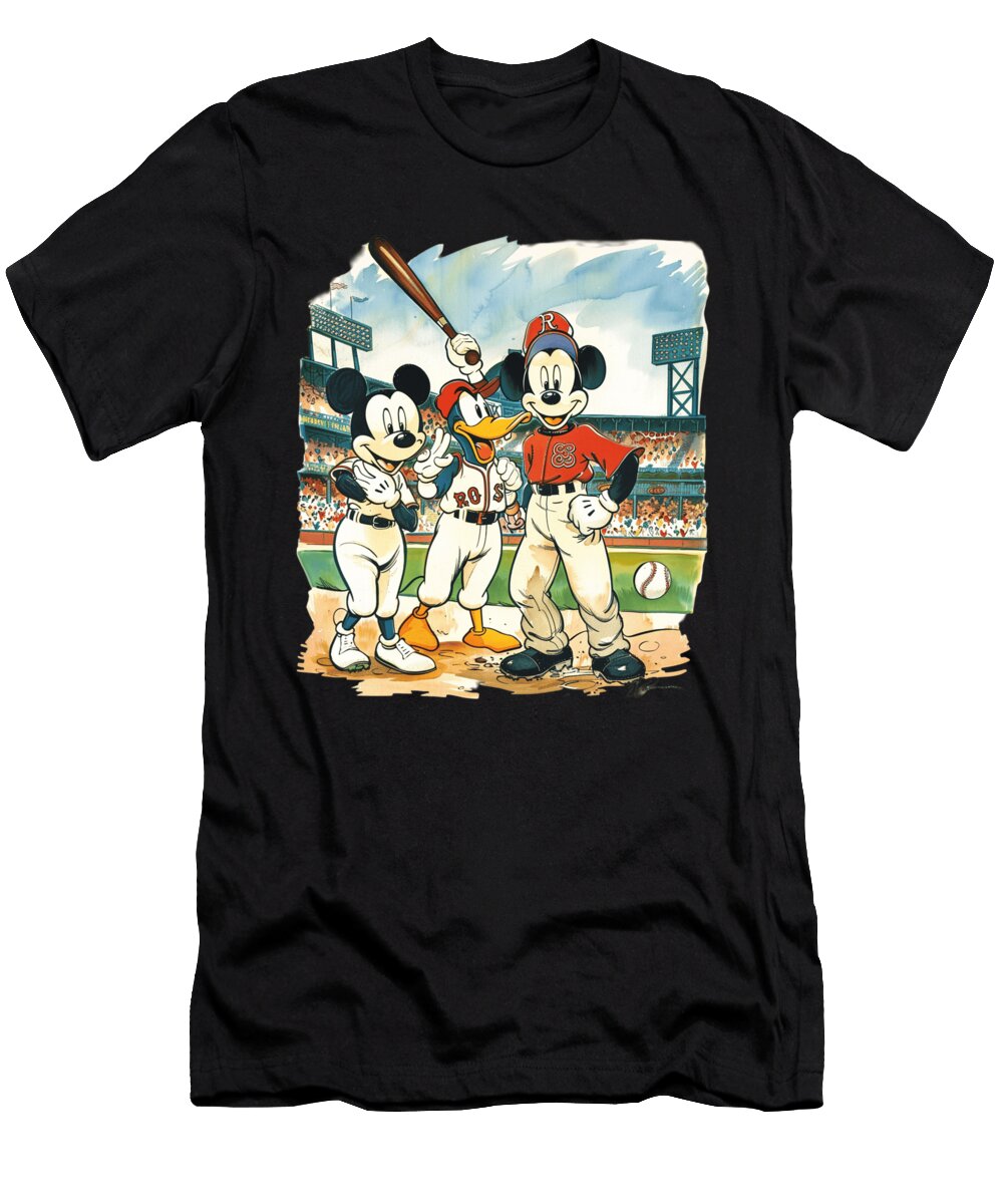 Mickey Mouse and Chiefs Cartoons and Caviar Mizorey T-Shirt