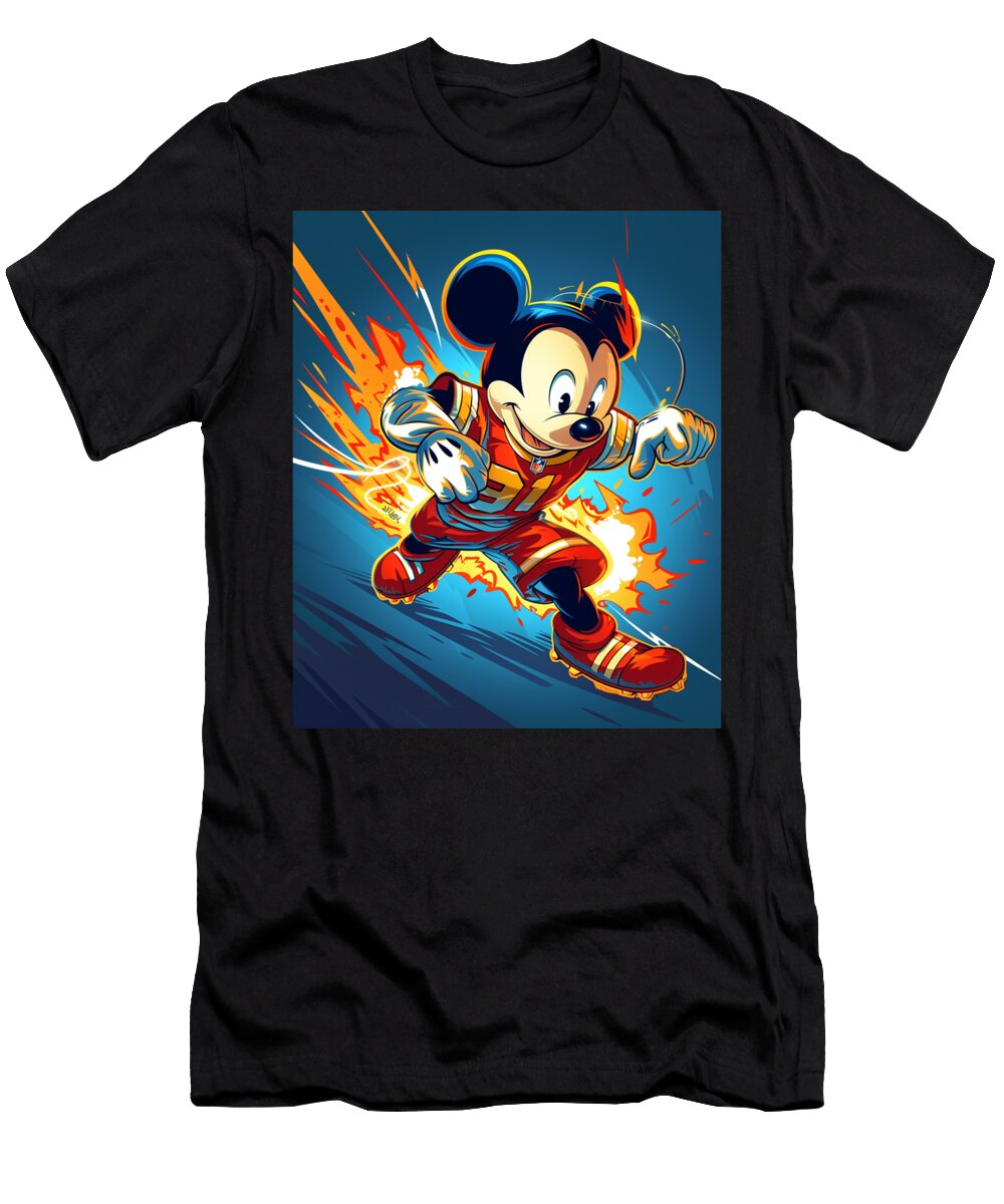 Mickey Mouse and Chiefs Fantasy Food Flights Mizorey T-Shirt