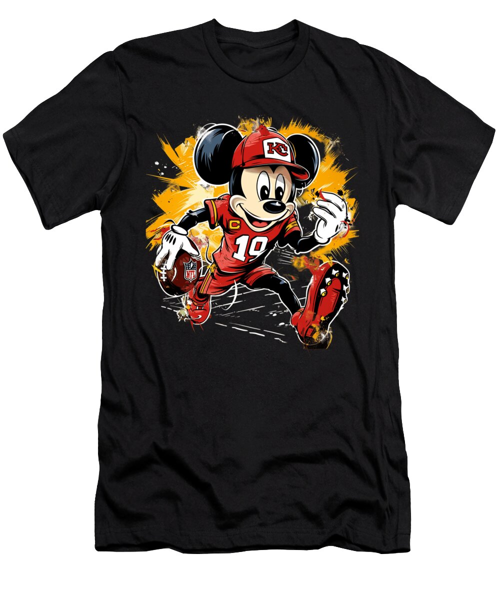 Mickey Mouse and Chiefs Festive Food Follies Mizorey T-Shirt