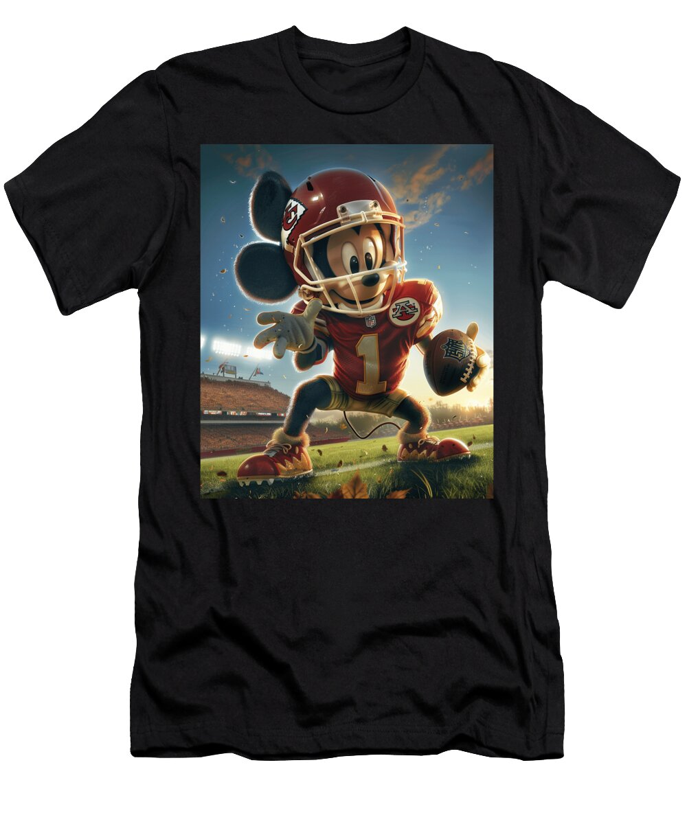 Mickey Mouse and Chiefs Food Fantasy Frolics Mizorey T-Shirt