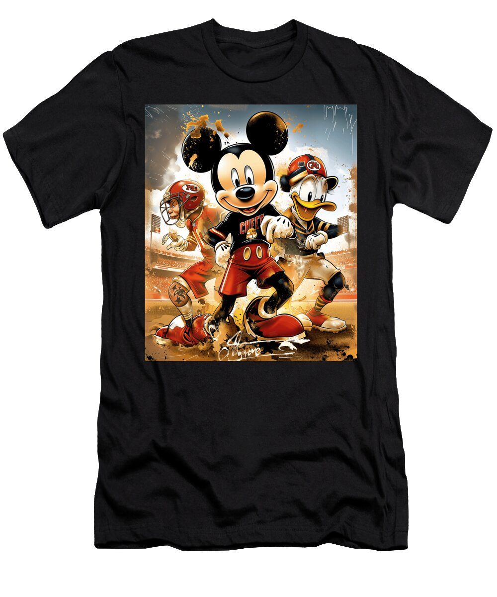 Mickey Mouse and Chiefs Gags and Gourmet Mizorey T-Shirt