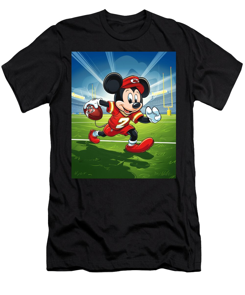 Mickey Mouse and Chiefs Goofy Gourmet Gambit Mizorey T-Shirt