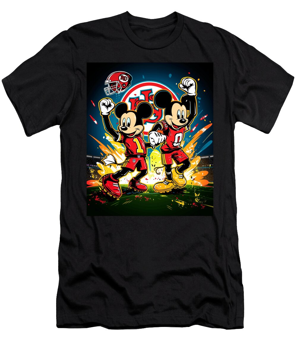 Mickey Mouse and Chiefs Gourmet Goals Mizorey T-Shirt