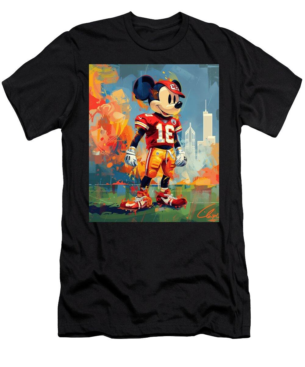 Mickey Mouse and Chiefs Mickey Mealtime Mastery Mizorey T-Shirt