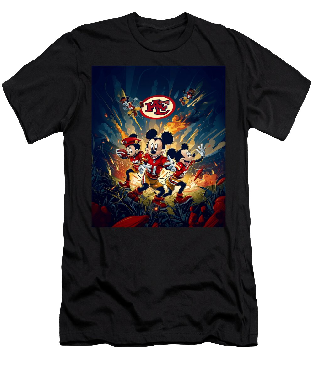 Mickey Mouse and Chiefs Savory Storybook Scenes Mizorey T-Shirt
