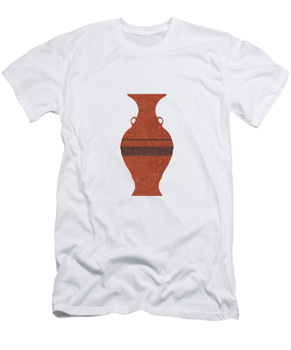 Minimal Abstract Greek Vase 10 Hydria Terracotta Series Modern Contemporary Print Brown Studio Grafiikka T-Shirt