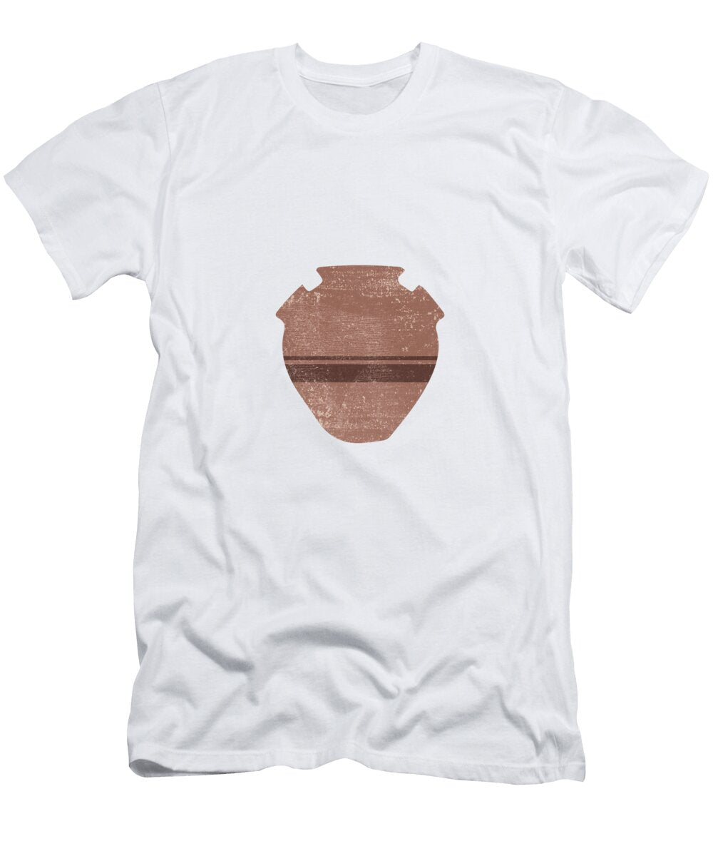 Minimal Abstract Greek Vase 19 Psykter Terracotta Series Modern Contemporary Print Brown Studio Grafiikka T-Shirt