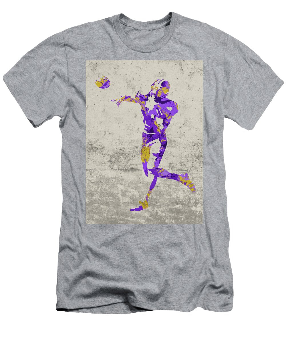 Minnesota Vikings Quarterback Football Player Abstract Paint Splatter Portrait Design Turnpike T-Shirt