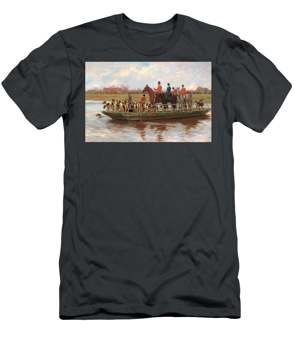 Mr Edward Lycett Green and the York and Ainsty Hounds on the Ferry At Newby Art Thomas Blinks English T-Shirt