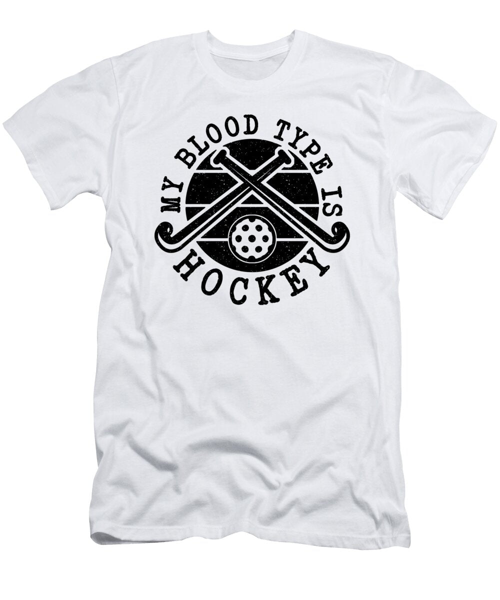 My Blood Type Is Retro Floor Ball Hockey Player Tshirtconcepts Marvin Poppe T-Shirt