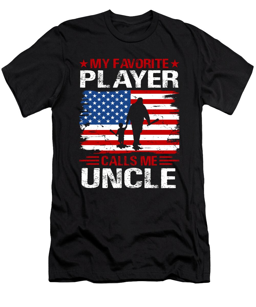 My Favorite Player Calls Me Uncle Baseball USA Flag Dhbubble T-Shirt