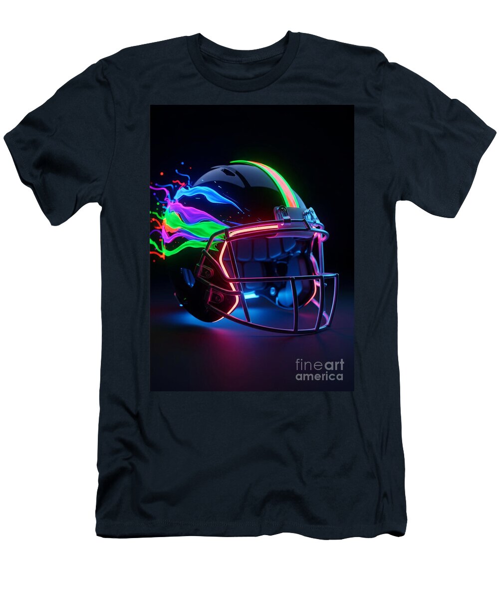 Neon Burst Football Helmet Carlos V T-Shirt