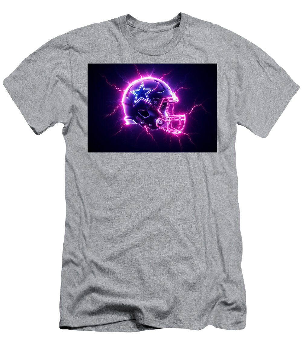 Neon Dallas Cowboys Helmet Kevin Walker and Pixel Reverie T-Shirt