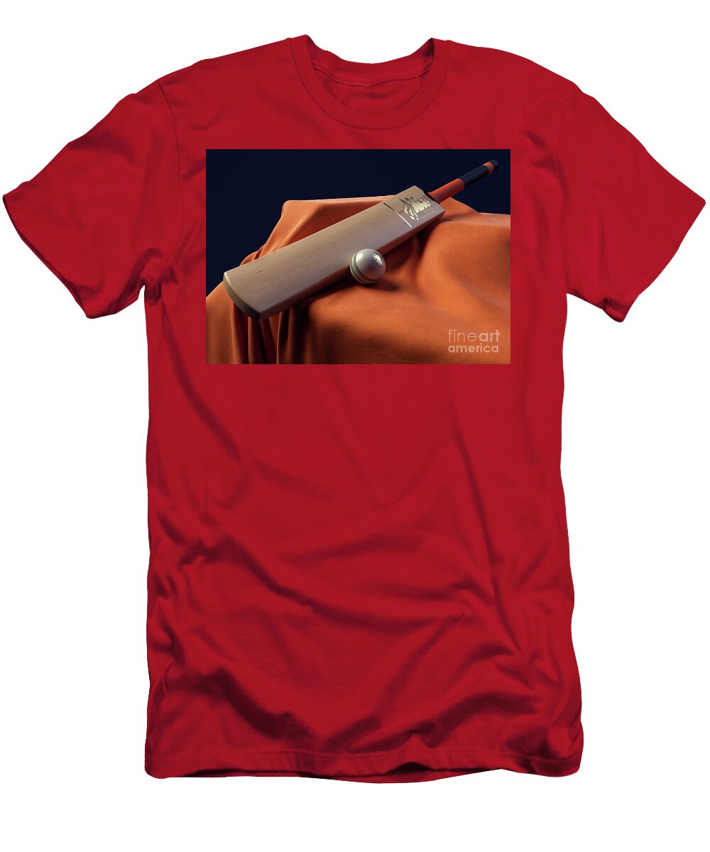 Netherlands Cricket Ball Bat and Fabric Allan Swart T-Shirt