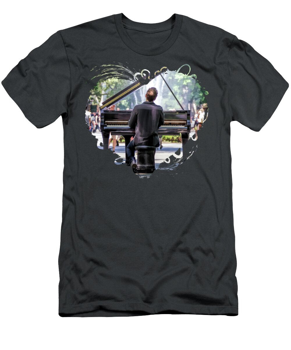 New York City Washington Park Piano Player Christopher Arndt T-Shirt
