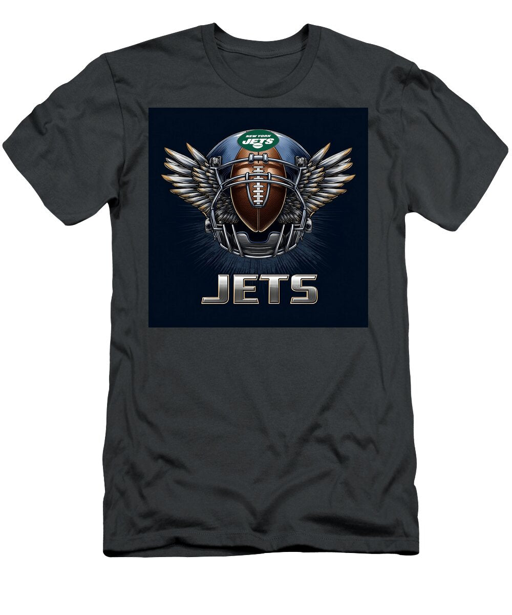 New York Jets Emblem with Wings Kevin Walker and Pixel Reverie T-Shirt