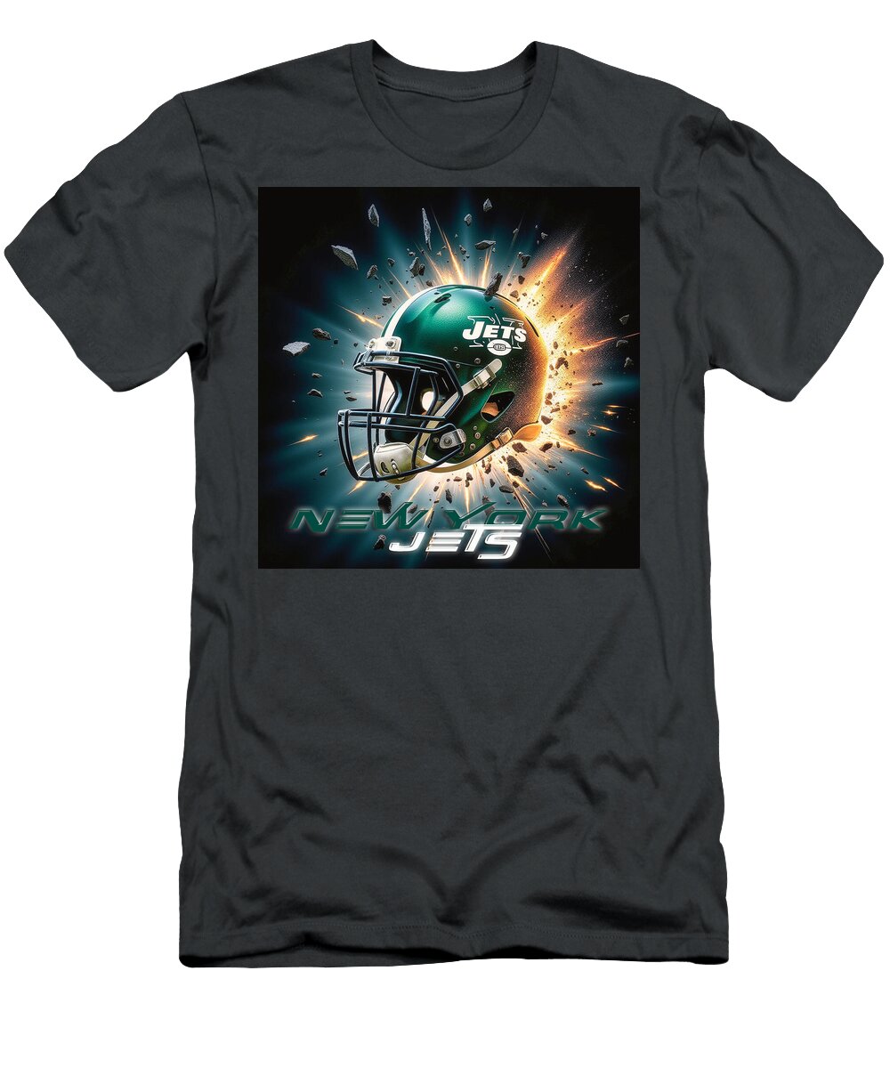 New York Jets Explosive Helmet Kevin Walker and Pixel Reverie T-Shirt