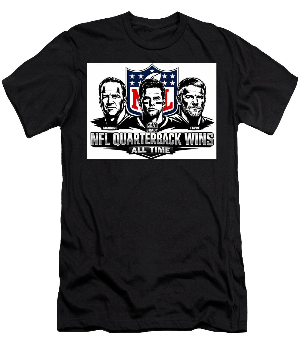 NFL All Time Quarterback Wins Leaders Poster 2 All Sports T-Shirt