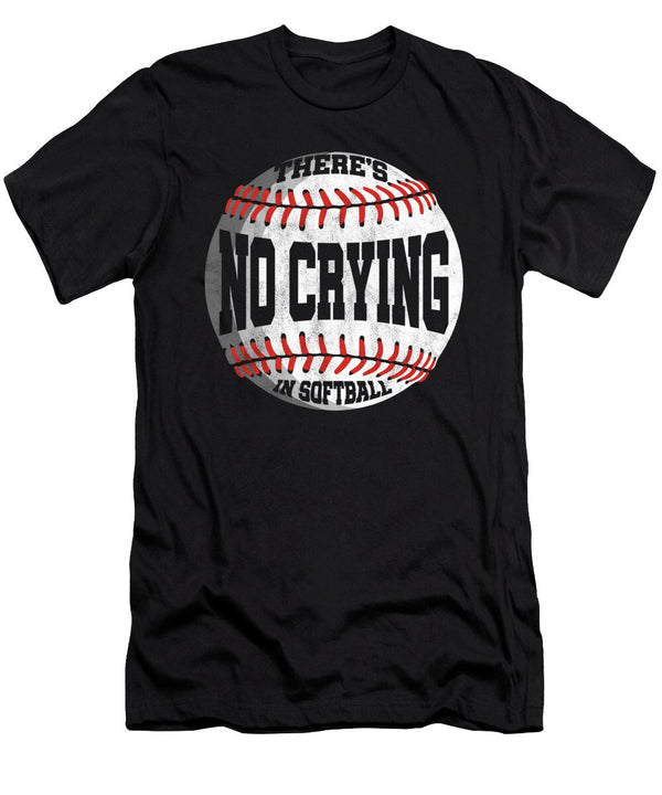 No Crying in Softball Ball Bat Player Glove Gift Thomas Larch T-Shirt