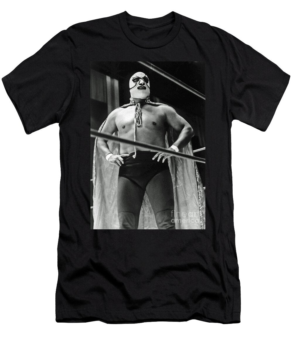 Old School Masked Wrestler Luchador Jim Fitzpatrick T-Shirt
