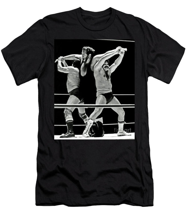 Old School Wrestlers Making a Wish Jim Fitzpatrick T-Shirt