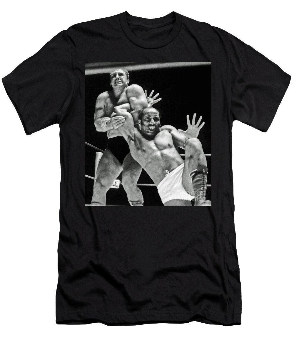 Old School Wrestling Arm Lock By Tony Rocco on Sir Earl Maynard Jim Fitzpatrick T-Shirt