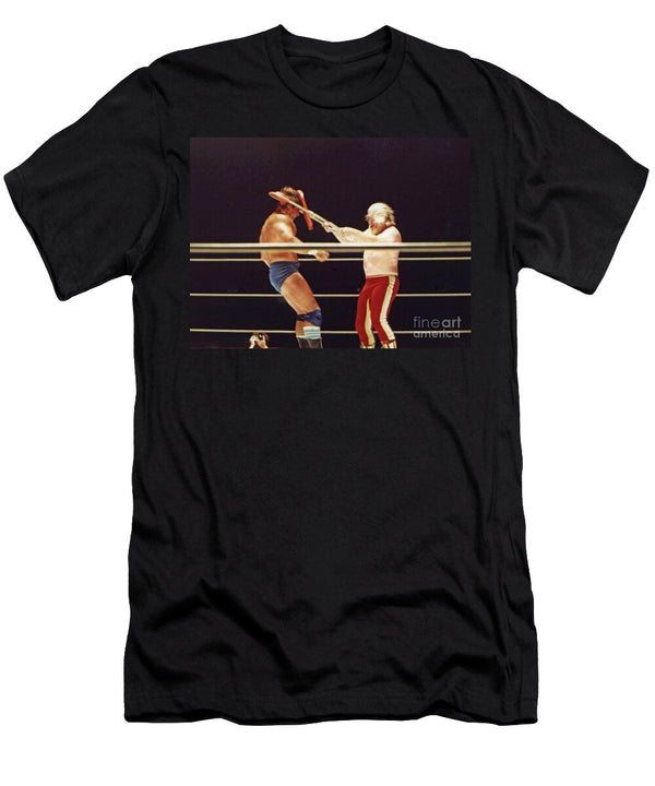 Old School Wrestling Chair Shot to the Head on Don Muraco By Moondog Mayne Jim Fitzpatrick T-Shirt