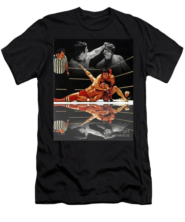 Old School Wrestling Headlock By Dean Ho on Don Muraco with Reflection Jim Fitzpatrick T-Shirt