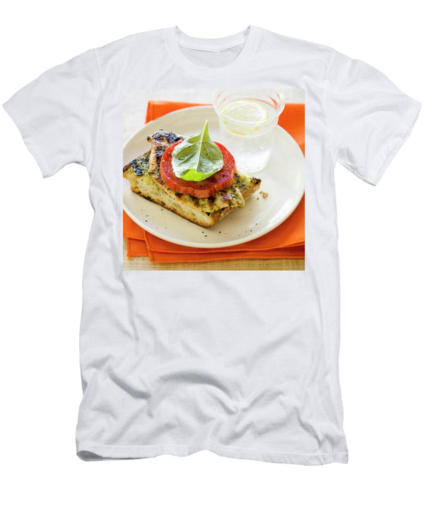 Open Faced Grilled Basil Chicken Sandwich Leo Gong T-Shirt
