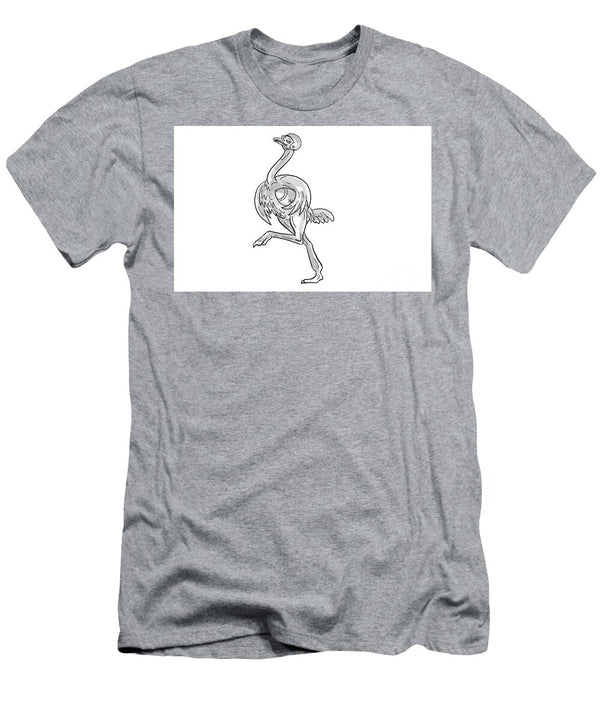 Ostrich Running with American Football Cartoon Aloysius Patrimonio T-Shirt