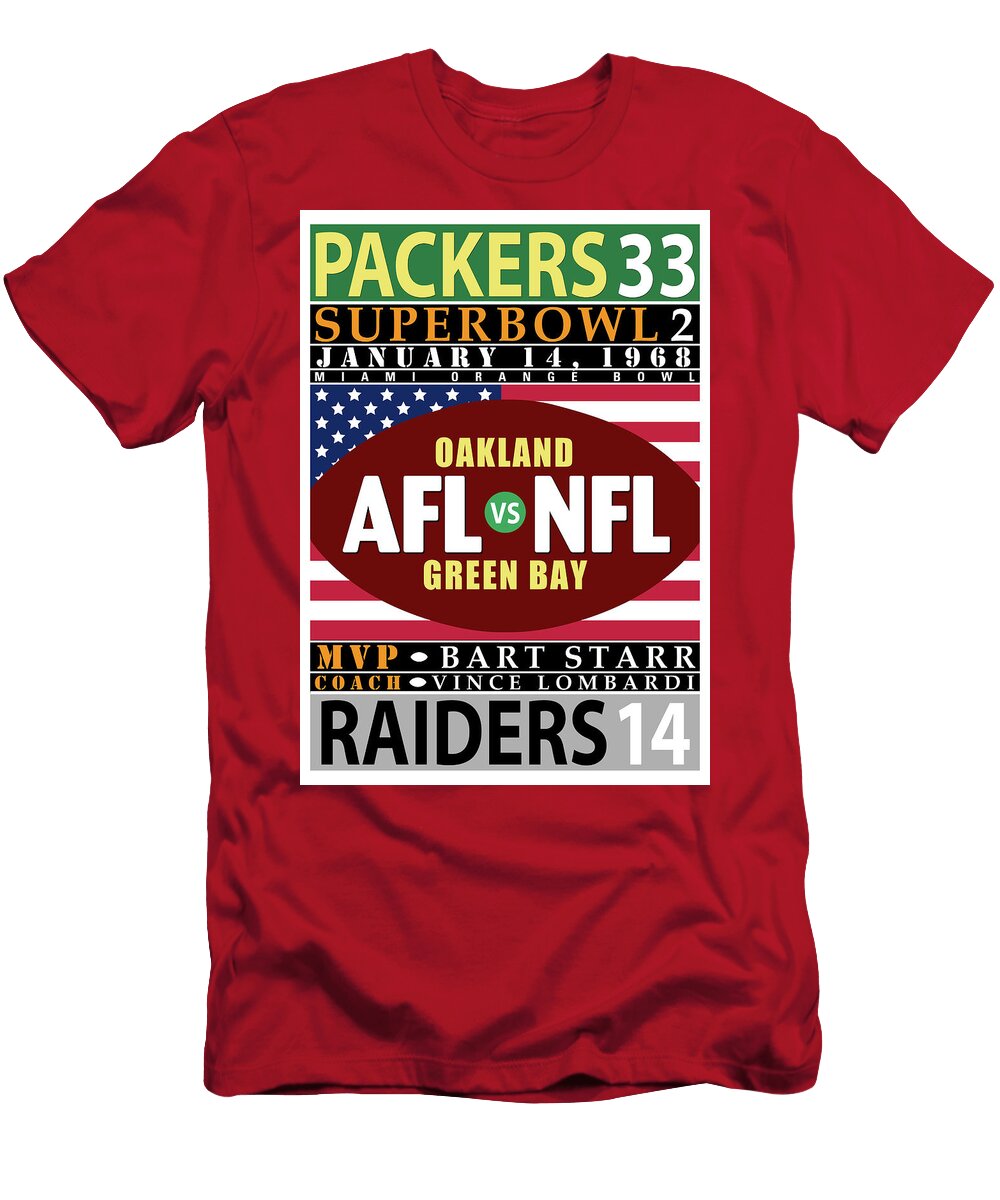 Packers 33 Raiders 14 Super Bowl 2 Ron Regalado T-Shirt