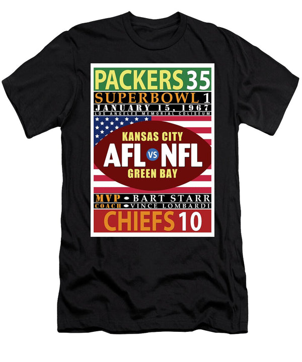Packers 35 Chiefs 10 Super Bowl 1 Ron Regalado T-Shirt