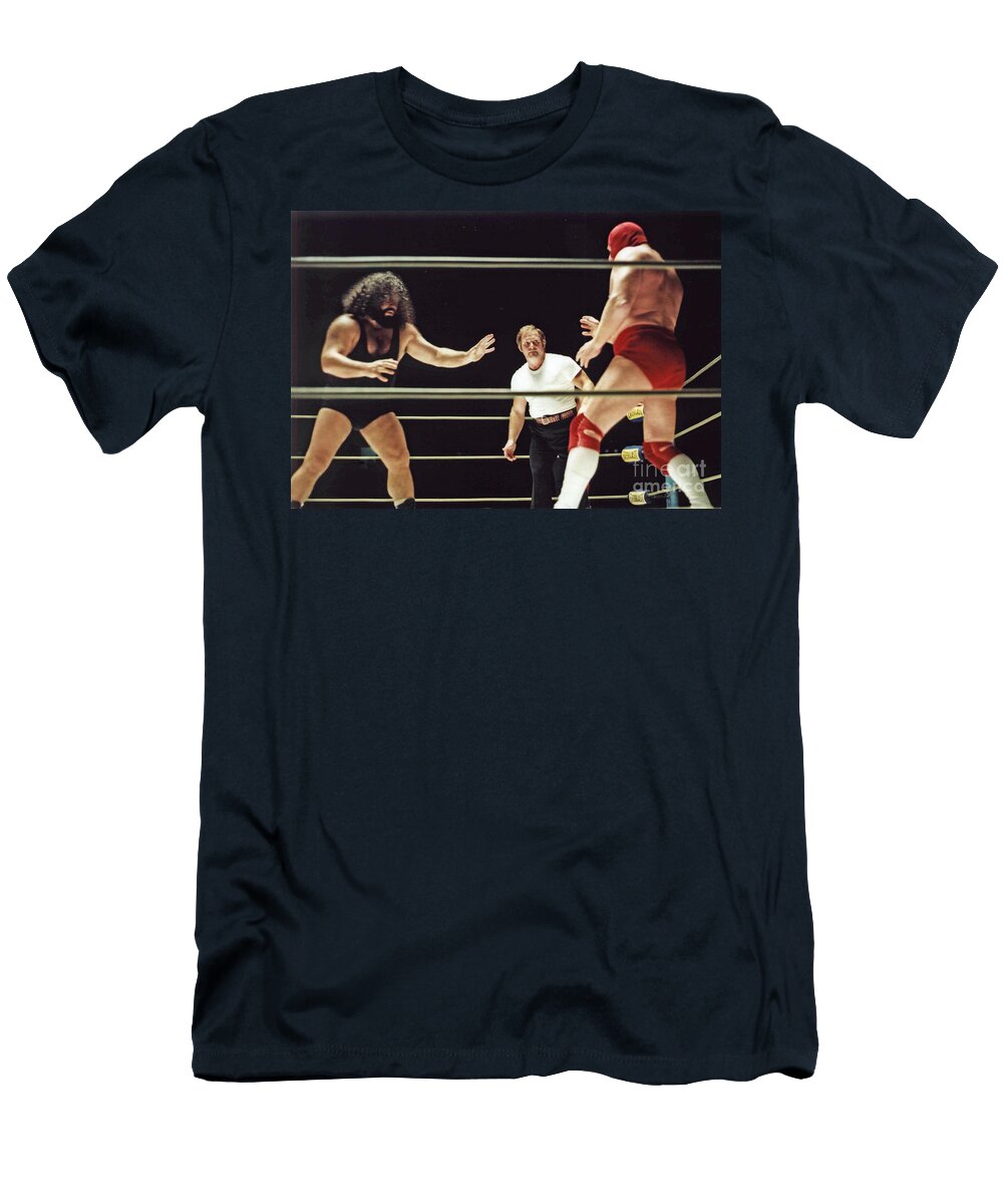 Pampero Firpo Vs Texas Red in Old School Wrestling From the Cow Palace Jim Fitzpatrick T-Shirt