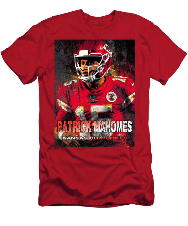 Patrick Mahomes in Action Kevin Walker and Pixel Reverie T-Shirt