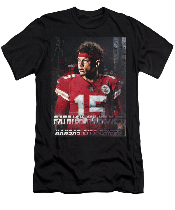 Patrick Mahomes in Kansas City Chiefs Jersey Kevin Walker and Pixel Reverie T-Shirt