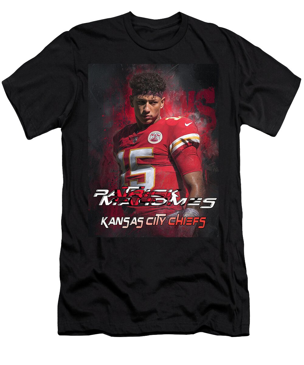 Patrick Mahomes Kansas City Chiefs Kevin Walker and Pixel Reverie T-Shirt