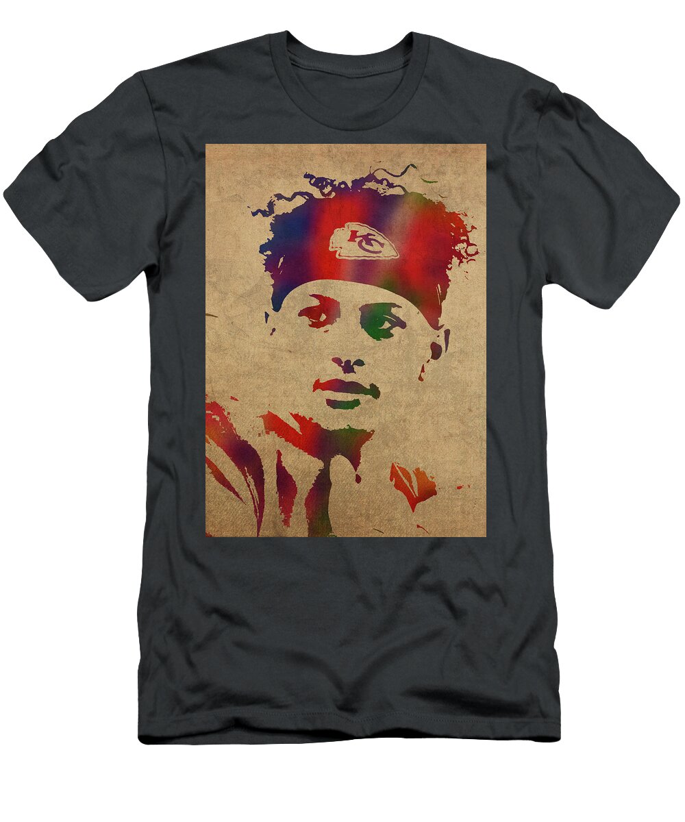 Patrick Mahomes Watercolor Portrait Design Turnpike T-Shirt